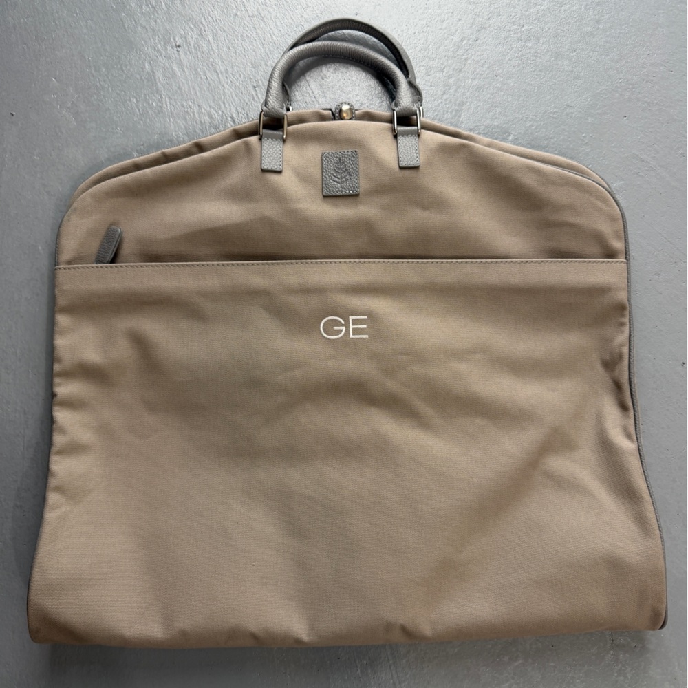 Four Seasons Coated Canvas with Leather Trim Garment Bag Travel Bag